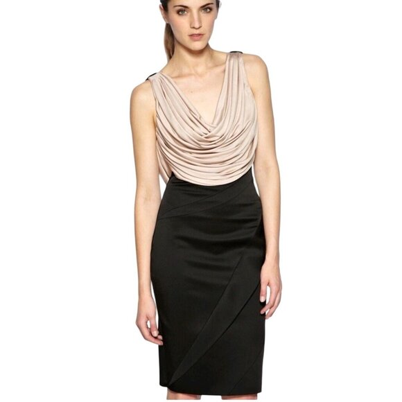 Karen Millen Cowl Front Back Ladder Back Bandage Skirt Designer Dress Size 6 - Picture 1 of 10